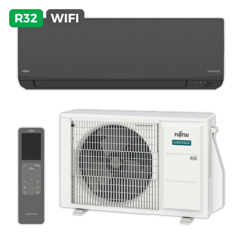 Wandklimagerät Fujitsu ASY40-KJ, 4,2 kW (Schwarz)